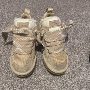 UGG Kids Beige Sneakers with White Accents